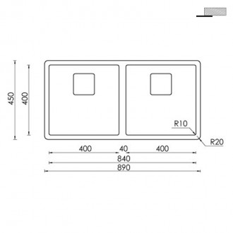 Кухонная мойка CM Pyper 89Х45 2V 1530В