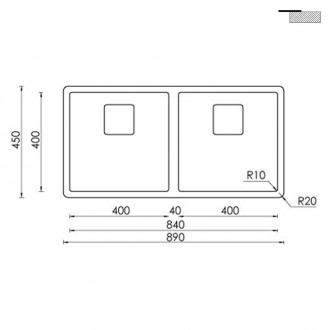 Кухонная мойка CM Pyper 89Х45 2V 1532В