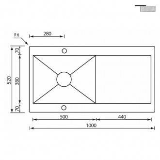Кухонная мойка CM Revers 100Х52 1V 12986 Кухонная мойка CM Revers 100Х52 1V 12986