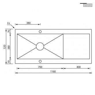 Кухонная мойка CM Revers 116Х52 1V 12989 Кухонная мойка CM Revers 116Х52 1V 12989