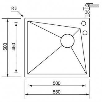Кухонная мойка CM Space 55Х50 12860