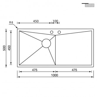 Кухонная мойка CM Space 100Х50 1V 12866 Кухонная мойка CM Space 100Х50 1V 12866