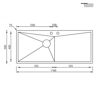 Кухонная мойка CM Space 116Х50 1V 12869 Кухонная мойка CM Space 116Х50 1V 12869