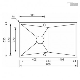 Кухонная мойка CM Space Revers 86Х52 1V 12863R Кухонная мойка CM Space Revers 86Х52 1V 12863R