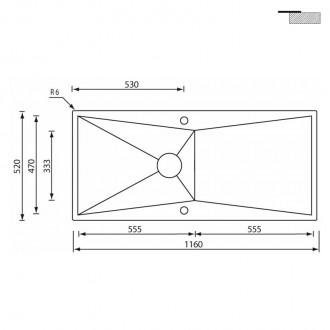 Кухонная мойка CM Space Revers 116Х52 1V 12869R