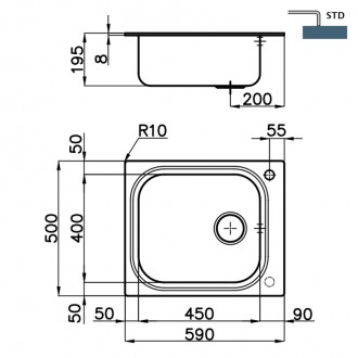 Кухонная мойка Foster Big Bowl 59x50 1511 002 LH