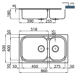 Кухонная мойка Foster Big Bowl 86x50 1562 002 LH