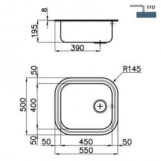 Кухонная мойка Foster Big Bowl 59x50 1611 060