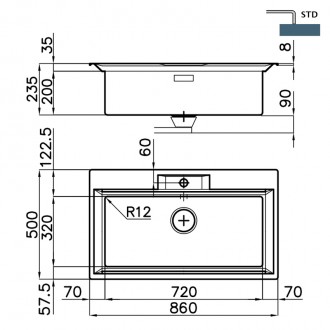 Кухонная мойка Foster FL 86x50 2975 060