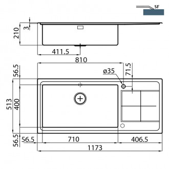 Кухонная мойка Foster KE 117х51 2211 051 RH
