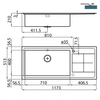 Кухонная мойка Foster KE 117х51 2211 052 LH