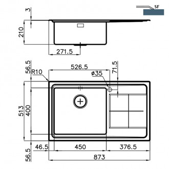 Кухонная мойка Foster KE 87х51 2280 052 LH