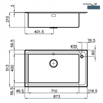 Кухонная мойка Foster KE 87х51 2287 050