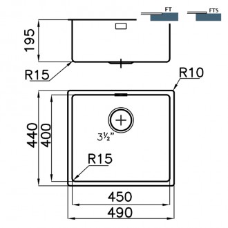 Кухонная мойка Foster KE flush-mount Bowls 49х44 2154 050