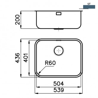 Кухонная мойка Foster KS 53х43 1850 850