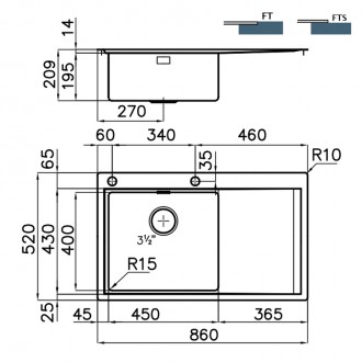 Кухонная мойка Foster Master 86х52 1250 052 LH