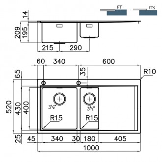 Кухонная мойка Foster Master 100х52 1251 051 RH