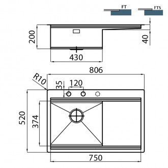 Кухонная мойка Foster Milanello Workstation 80х52 1040 051 LH