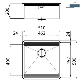 Кухонная мойка Foster Milano 51х50 1013 850 Кухонная мойка Foster Milano 51х50 1013 850