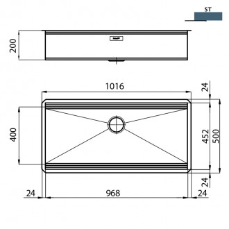 Кухонная мойка Foster Milano 101х50 1015 850