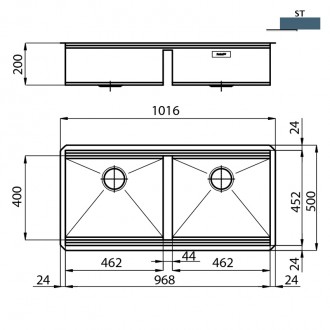 Кухонная мойка Foster Milano 101х50 1016 850 Кухонная мойка Foster Milano 101х50 1016 850