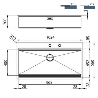 Кухонная мойка Foster Milano 102х56 1017 050