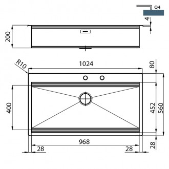 Кухонная мойка Foster Milano 102х56 1018 050 Кухонная мойка Foster Milano 102х56 1018 050