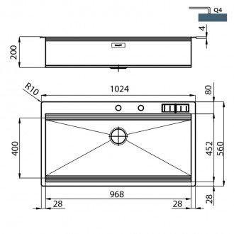 Кухонная мойка Foster Milano 102х56 1018 055 Кухонная мойка Foster Milano 102х56 1018 055