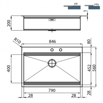 Кухонная мойка Foster Milano 84х56 1024 050