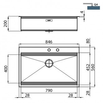 Кухонная мойка Foster Milano 84х56 1025 050 Кухонная мойка Foster Milano 84х56 1025 050
