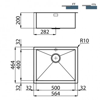 Кухонная мойка Foster Quadra 56х46 1215 050 Кухонная мойка Foster Quadra 56х46 1215 050