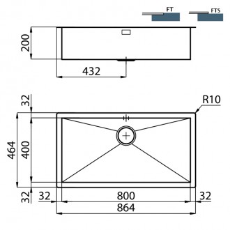 Кухонная мойка Foster Quadra 86х46 1218 050 Кухонная мойка Foster Quadra 86х46 1218 050