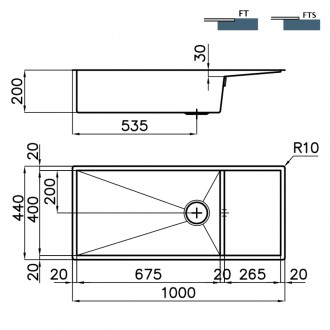 Кухонная мойка Foster Quadra 100х44 1220 050
