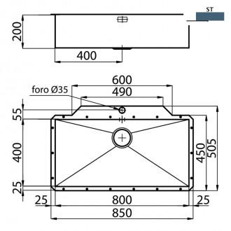 Кухонная мойка Foster Quadra 85х50 1218 850