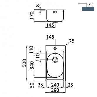 Кухонная мойка Foster S1000 29х50 1129 000