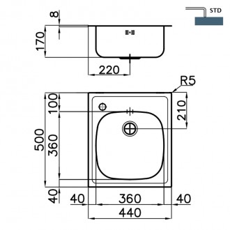 Кухонная мойка Foster S1000 44х50 1144 002 LH
