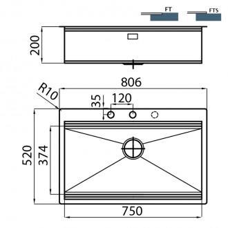 Кухонная мойка Foster Milanello Gun Metal Workstation 80х52 1034 056