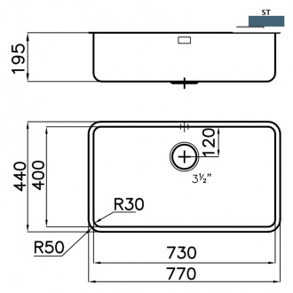 Кухонная мойка Foster S400 75х42 1870 850 Кухонная мойка Foster S400 75х42 1870 850