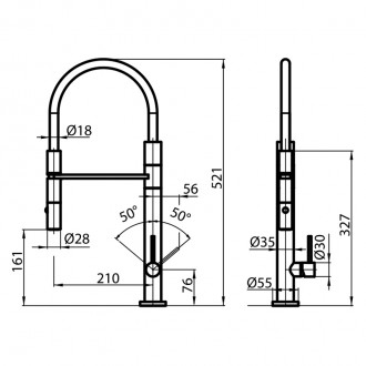 Смеситель кухонный Foster Tube 8477 100