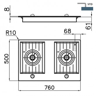 Газовая варочная поверхность Foster FL 7203 032 Газовая варочная поверхность Foster FL 7203 032