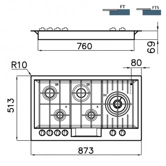 Газовая варочная поверхность Foster FL 7206 032 Газовая варочная поверхность Foster FL 7206 032