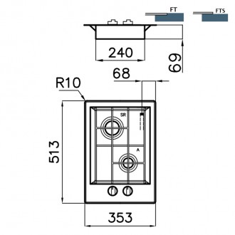 Газовая варочная поверхность Foster FL 7208 032 Газовая варочная поверхность Foster FL 7208 032