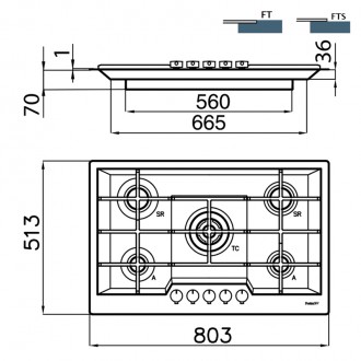 Газовая варочная поверхность Foster KE Colors 7601 932