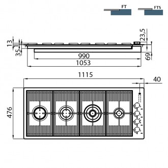 Газовая варочная поверхность Foster Milanello 7681 000