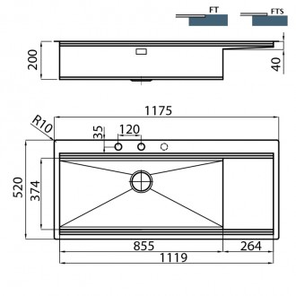 Кухонная мойка Foster Milanello Workstation 117х52 1043 052 RH
