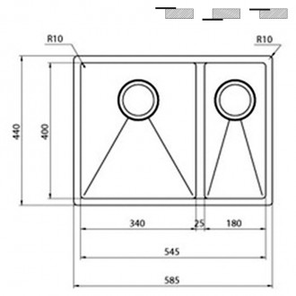 Кухонная мойка CM Zeffiro 58,5Х44 2V 12081 Кухонная мойка CM Zeffiro 58,5Х44 2V 12081