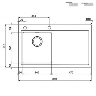 Кухонная мойка CM Enea 86Х51 17100