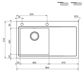 Кухонная мойка CM Enea 86Х51 17101