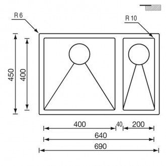 Кухонная мойка CM Filoraggiato 69Х45 2V 12055