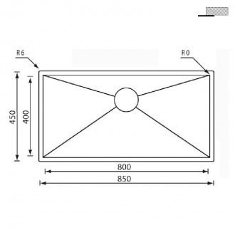 Кухонная мойка CM Filoquadra 85Х45 1191А Кухонная мойка CM Filoquadra 85Х45 1191А